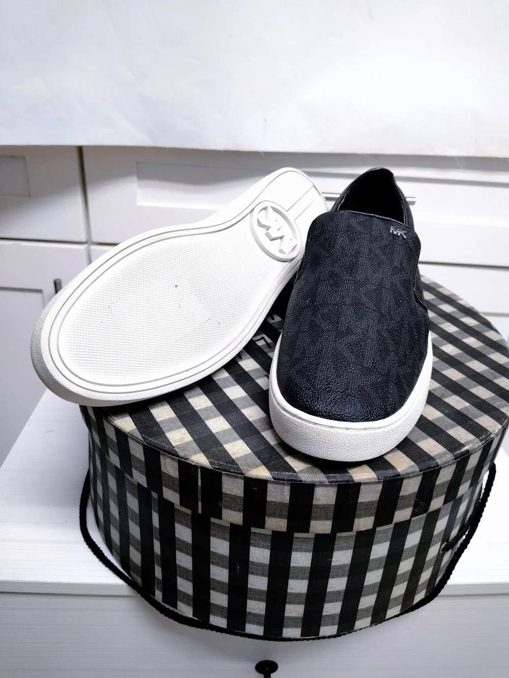 Michael Kors Men's Black Slip-On MK Logo Sneakers